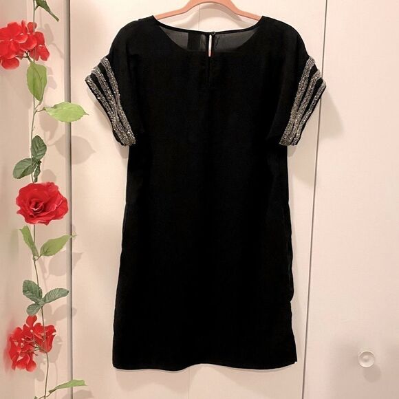 🌷 Vero Moda🌷 Black With Sparkly Jewelled Shoulder & Sleeve Detail Dress - Picture 9 of 11